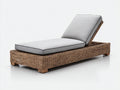 Bain de soleil-Résine tressée-Tissu-Bois-201x73x87 cm-Naturel-Gris-Rustique