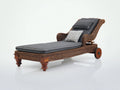 Bain de soleil-Résine tressée-Tissu-Bois-214x78x102 cm-Marron foncé-Anthracite-Colonial