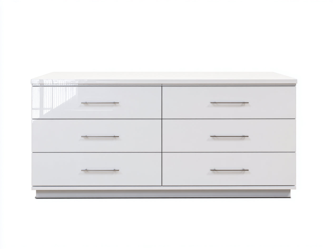 Commode-Panneaux MDF-Métal-170x46x80 cm-Blanc-Argent-Minimaliste