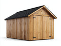 Abri de jardin - bois - 390x270x260 cm - marron-noir - style contemporain