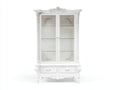 Vitrine - bois-verre - 104x46x218 cm - blanc - style louis xv