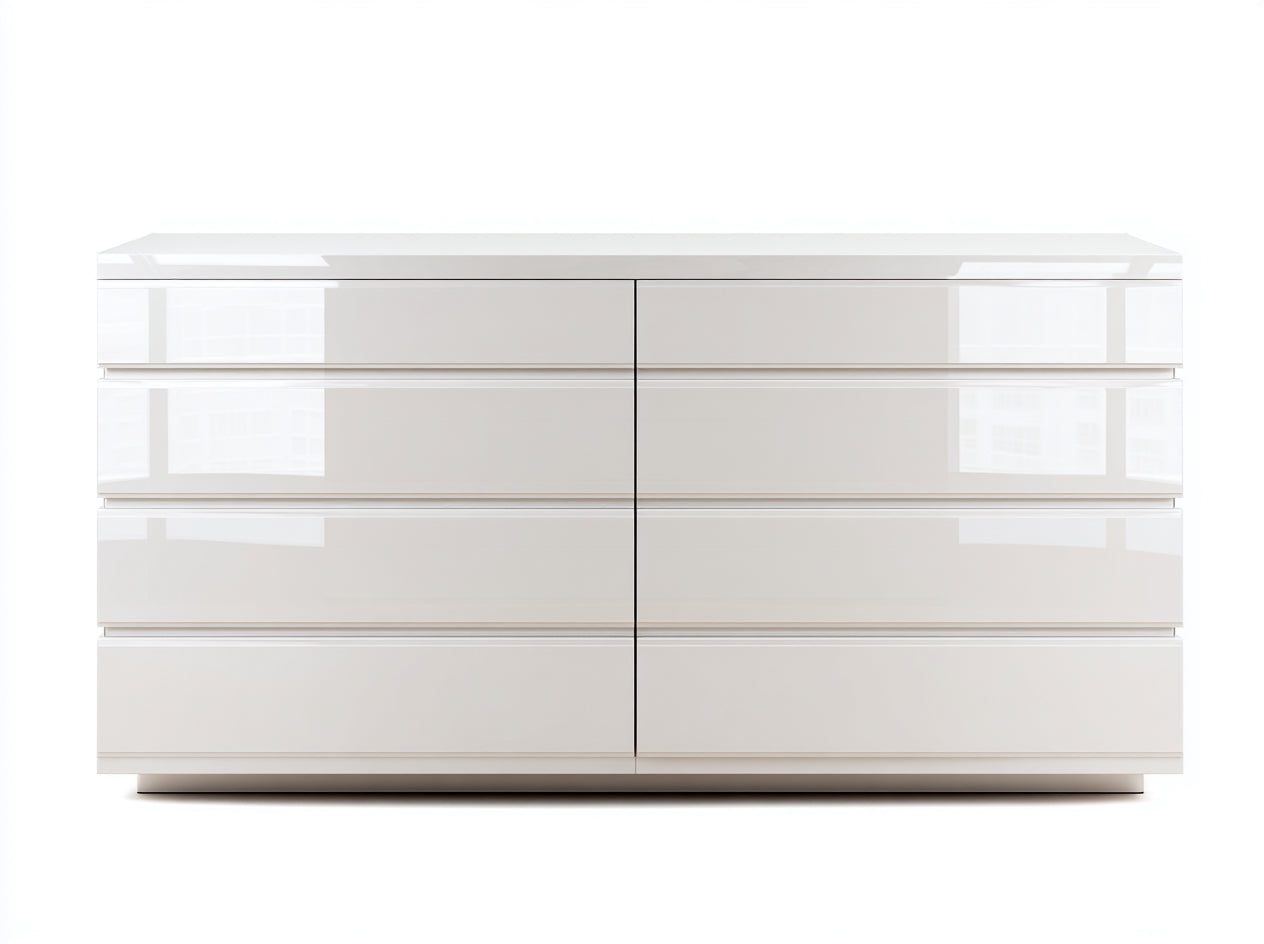 Commode-Panneaux MDF-182x50x86 cm-Blanc brillant-Minimaliste
