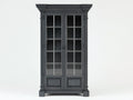Vitrine - bois-verre - 102x44x208 cm - gris foncé - style classique