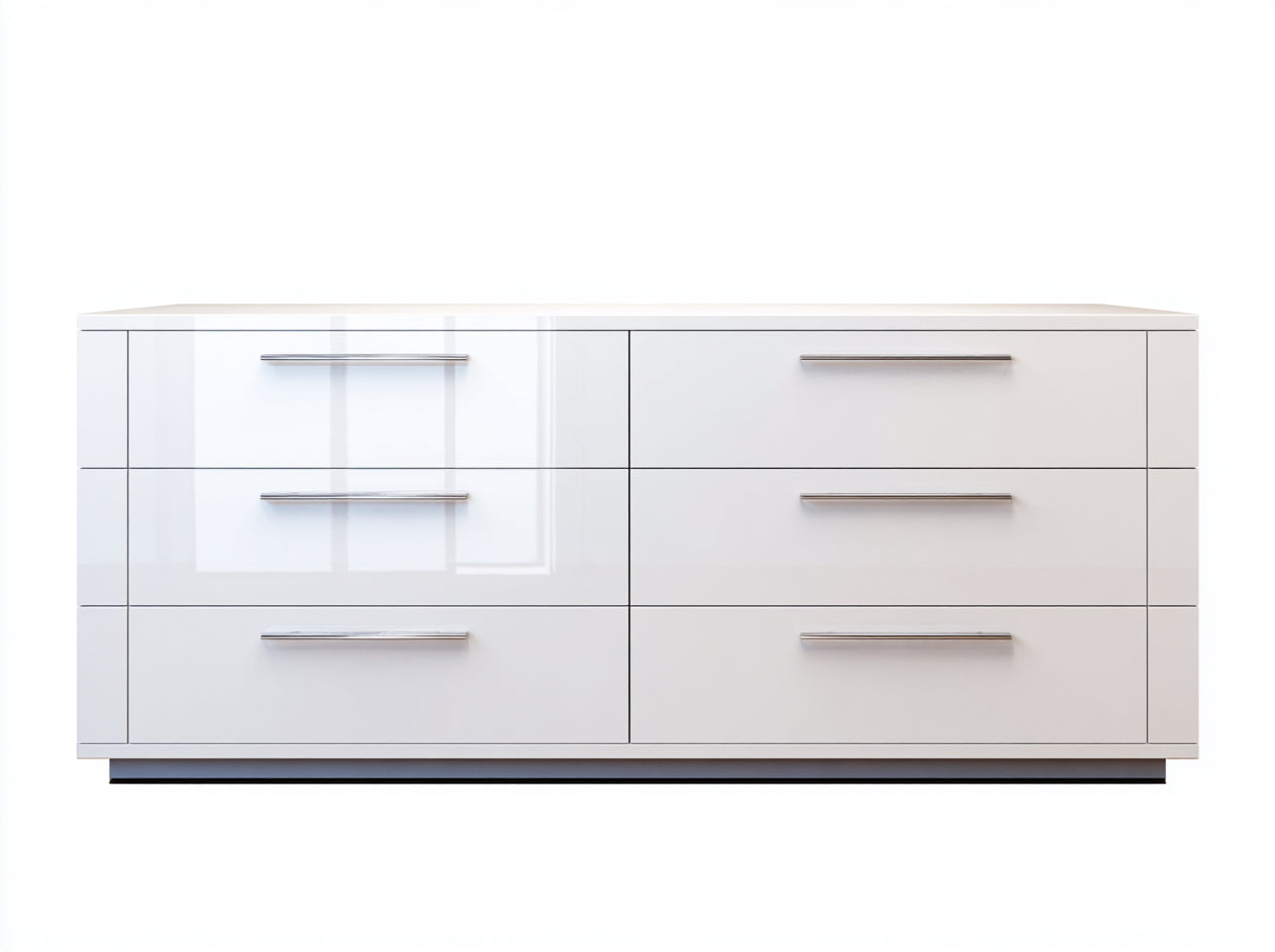 Commode-Panneaux MDF-Métal-172x45x76 cm-Blanc-Argent-Minimaliste