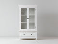 Vitrine - bois-verre - 78x36x172 cm - blanc - style contemporain