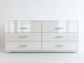 Commode-Panneaux MDF-Métal-175x47x82 cm-Blanc-Argent-Moderne