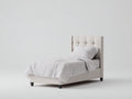 Lit simple-Tissu-200x100x115 cm-Beige clair-Style contemporain