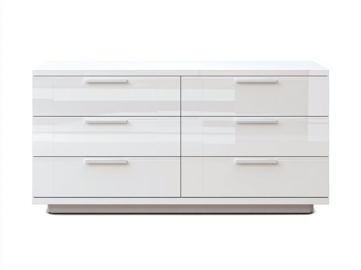 Commode-Panneaux MDF-Métal-176x47x79 cm-Blanc-Argent-Moderne