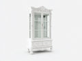 Vitrine - bois-verre - 94x42x206 cm - blanc - style baroque